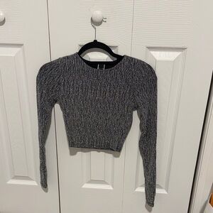 Windsor Black and Silver Crop Top